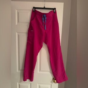 Figs Kade Cargo Scrub Pants in a Magenta/Pink
